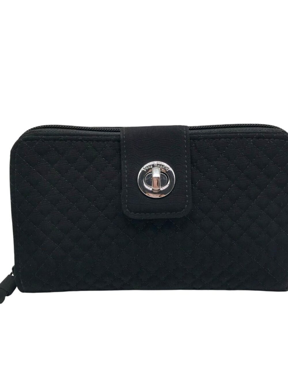 Vera Bradley Black  Microfiber RFID Turnlock Wallet